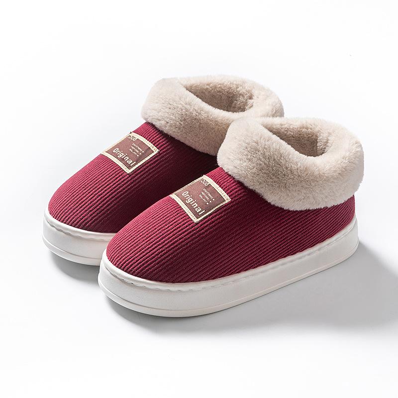 High-top Bags and Cotton Slippers, Platform Shoes for Outdoor Wear In Autumn and Winter, and Fleece Warm Snow Boots for Home Use