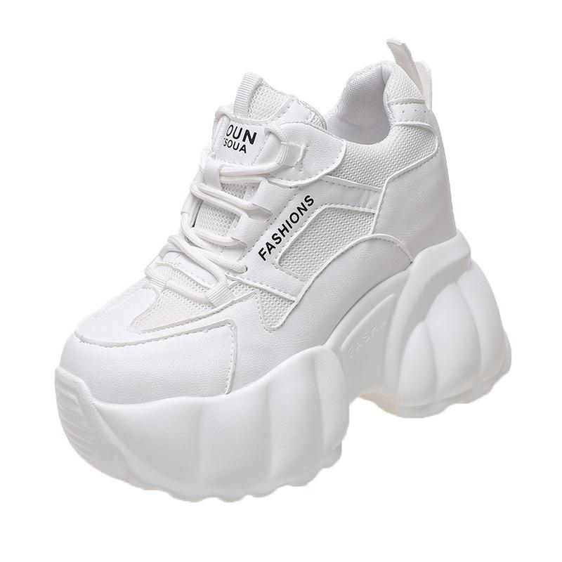 Fashion Women Chunky Sneakers Internal 11CM High Platform Breathable Mesh Shoes Ladies Wedges Casual Shoes For Woman  Sports Dad Shoes
