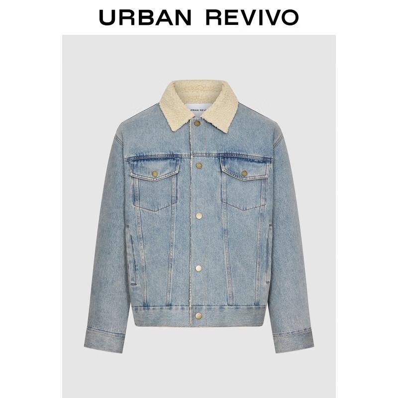 

UR2025 Men s Casual Winter Color-block Denim Jacket XL