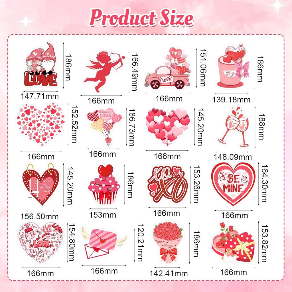 36 Pcs Valentine's Day Hanging Swirl Decorations Set,Happy Valentines Day Party Hanging Love Heart Foil Ceiling Swirl Decorations for Wedding
