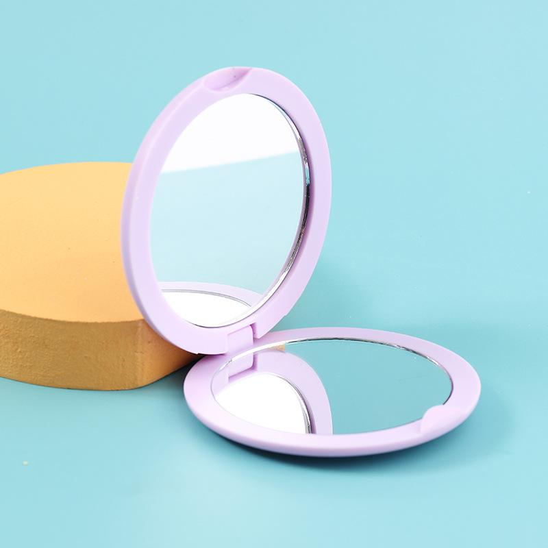 

Lovely Cream Round Makeup Mirror Girl s Gift Hand Mini Folding Portable Mirror Pocket Double-Sided Makeup Compact Mirror