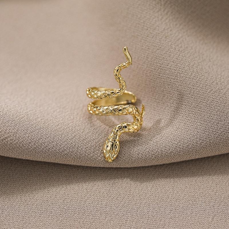 3 Stück/Set Persönlichkeit Goldfarbe Clip-Ohrringe Fake Piercing Schmuckset Mode Linien Schlange C-Form Ohrklemmen für Frauen Party Geschenk