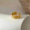 Gold-Plated Stainless Steel Adjustable Flower Ring for Women - Durable, Fade-Resistant, Versatile Titanium Steel Design.