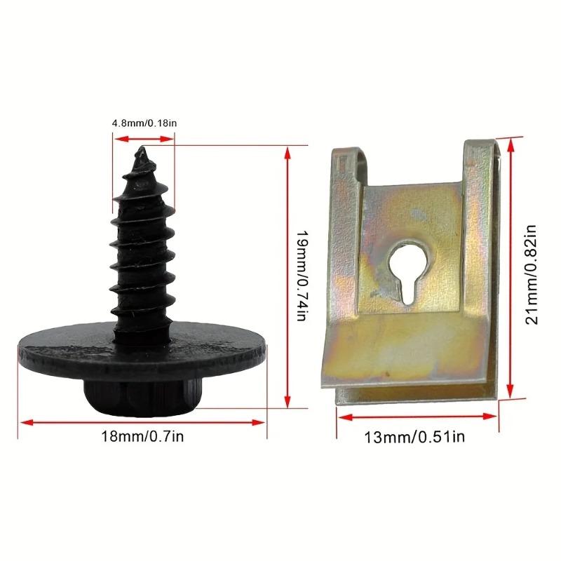 Metal Screw Base U Clip Auto Fastener for Car Fender Bumper Protection Interior Modification Parts