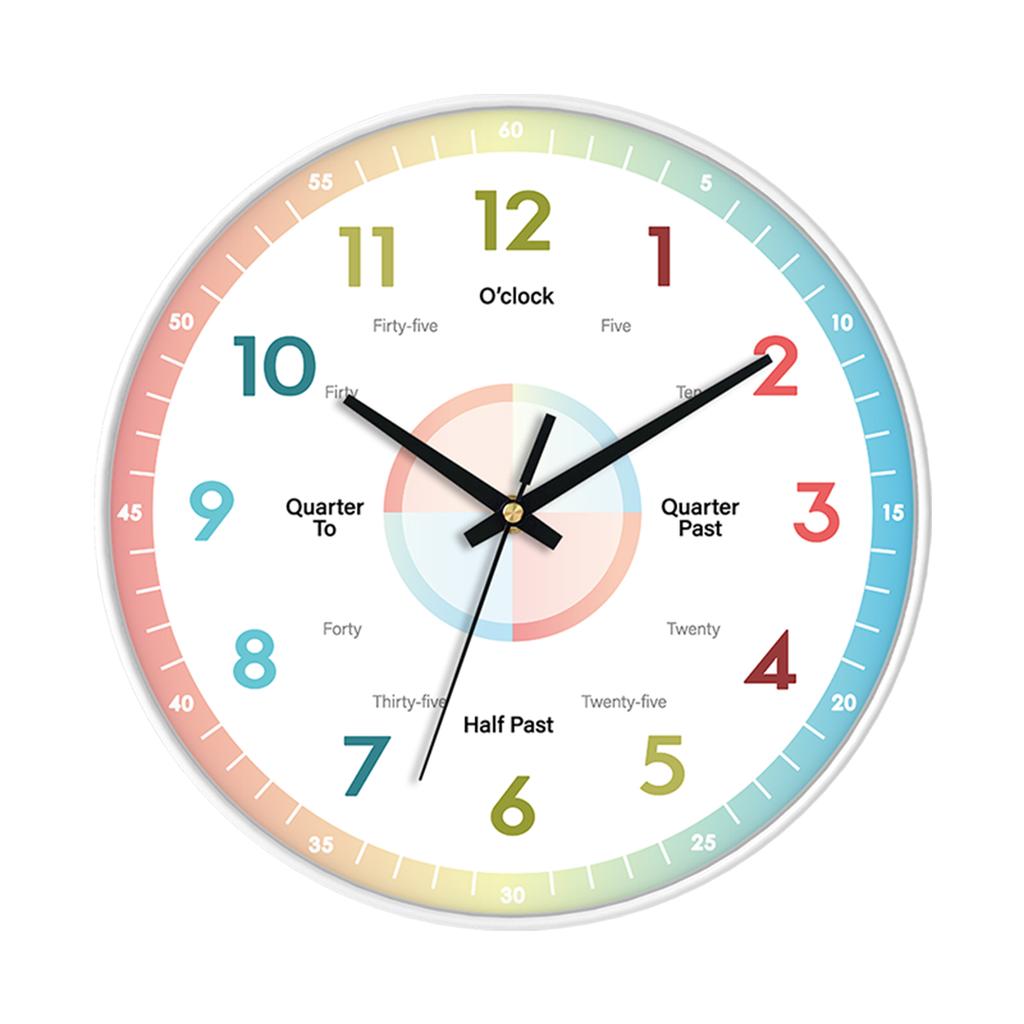 Kinder Lern-Quarz Analog-Zeiger-Wanduhr für den Kindergarten Lernbar Farbe & Logo anpassbar