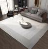 Modern Striped Living Room Carpet Light Grey Luxurious Decorative Carpet Comfortable Soft Bedroom Bedside Rugs Artistic Line Rug