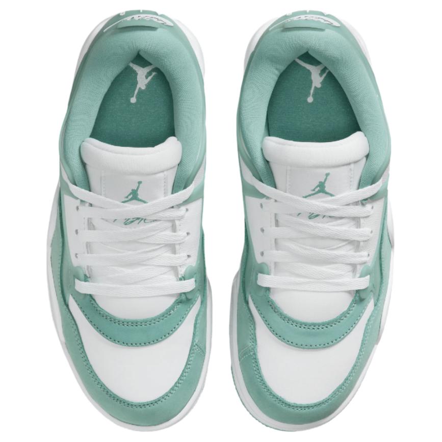 New Jordan Air Jordan 4 Anti Slip Wear Resistant Low Top Vintage Basketball Shoes Women's White Green FQ7940-138