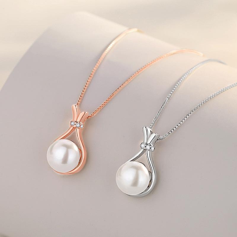 Tancise 925 Sterling Silver Classic Women Necklace Pendant Zircon Fashion Gift