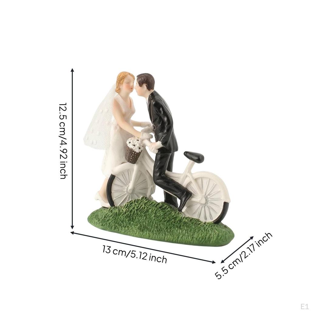 Hochzeitstortenfigur Harz mit Radfahrer-liebendem Brautpaar-Figur für die Braut,