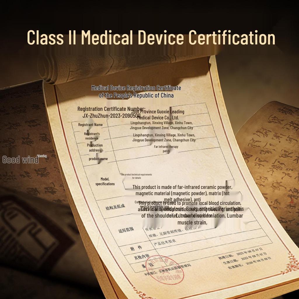 Far-Infrared Lumbar Therapy Patch for Disc Herniation & Muscle Strain, Class II Medical Device