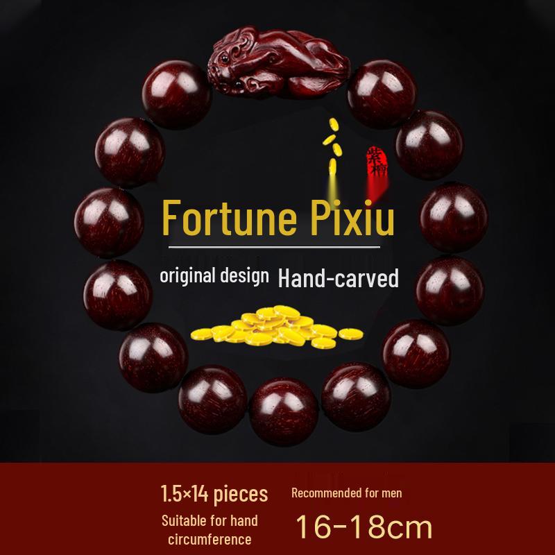 Sandalwood & Indian Rosewood Pixiu Prayer Bracelet for Men & Women