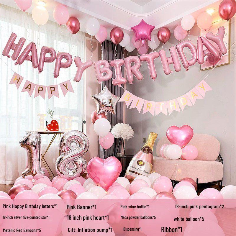 18th Birthday Party Decoration Set - Balloons & Backdrop for Boys and Girls
