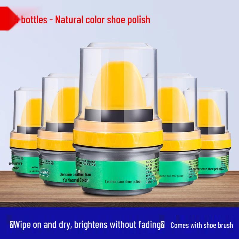 Black Genuine Leather Shoe Polish & Care Oil with Brush - Colorless, High-Grade Universal Shoe Wax
