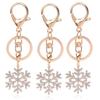 New Arrival Gold-color for Woman Ladies Crystal Snowflake Keychain Jewelry Key Ring Pendant