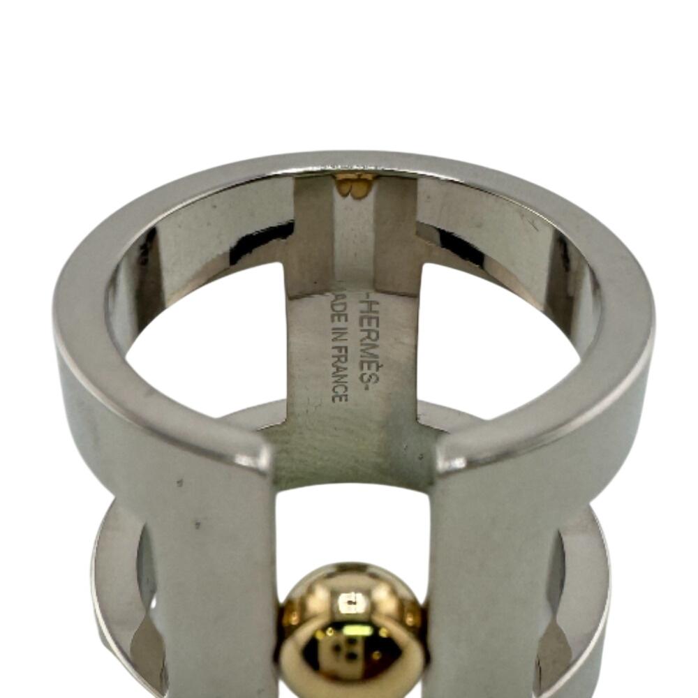 HERMES metal H perl Scarf ring Silver metal unisex Used