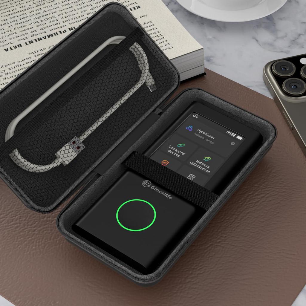 GlocalMe Travel Case GlocalMe Mobile Router U50 Case Storage Case Protective Case Easy To Carry Mesh Pocket Dirt Resistant Waterproof Shockproof