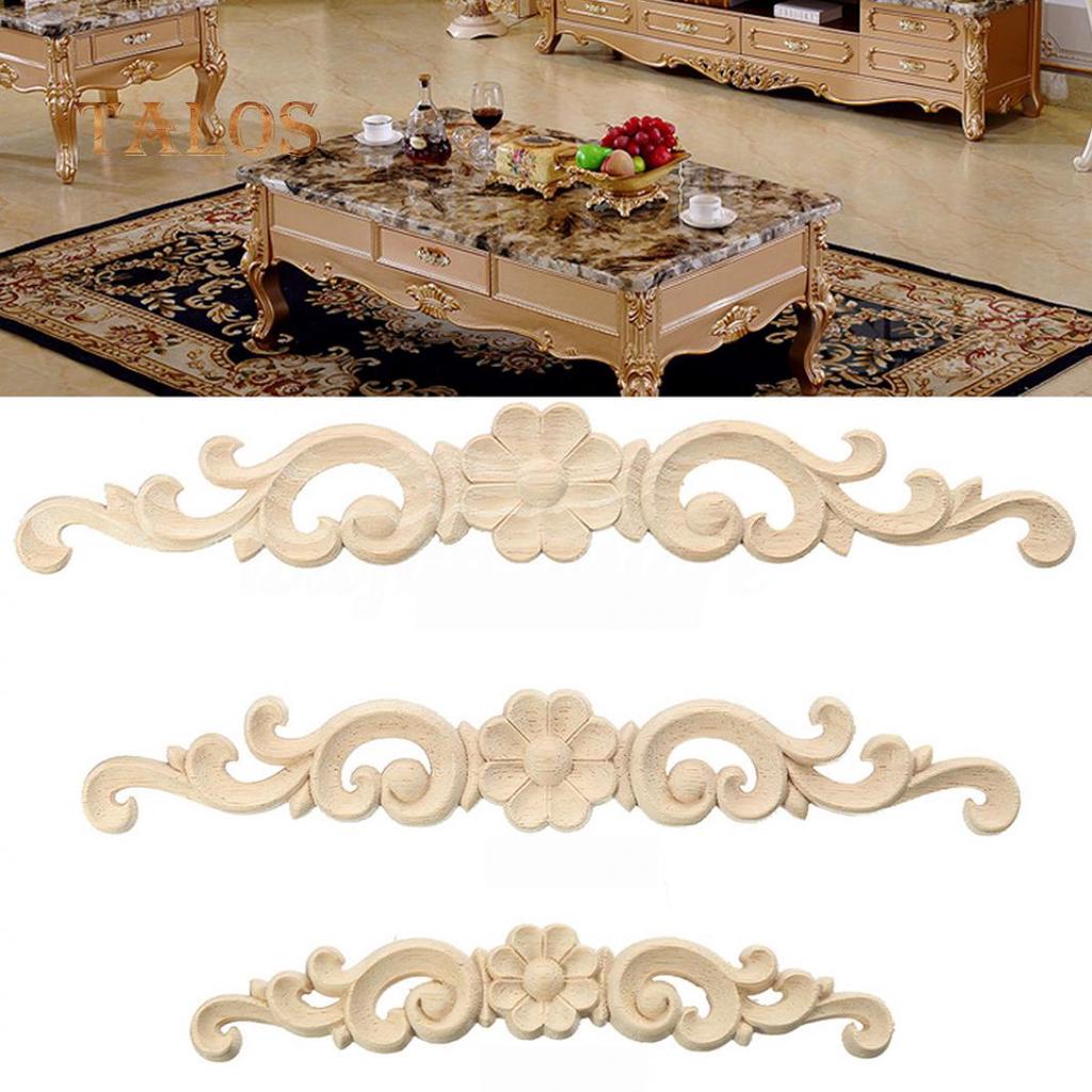 Wood Carved Corner Onlay Applique European Style Door Furniture Cabinet Decor Decoration