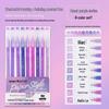 Blue Fruit Morandi Planner Pens Set: 240 Multicolored, Large Capacity, Includes Purple and Skin Tones.