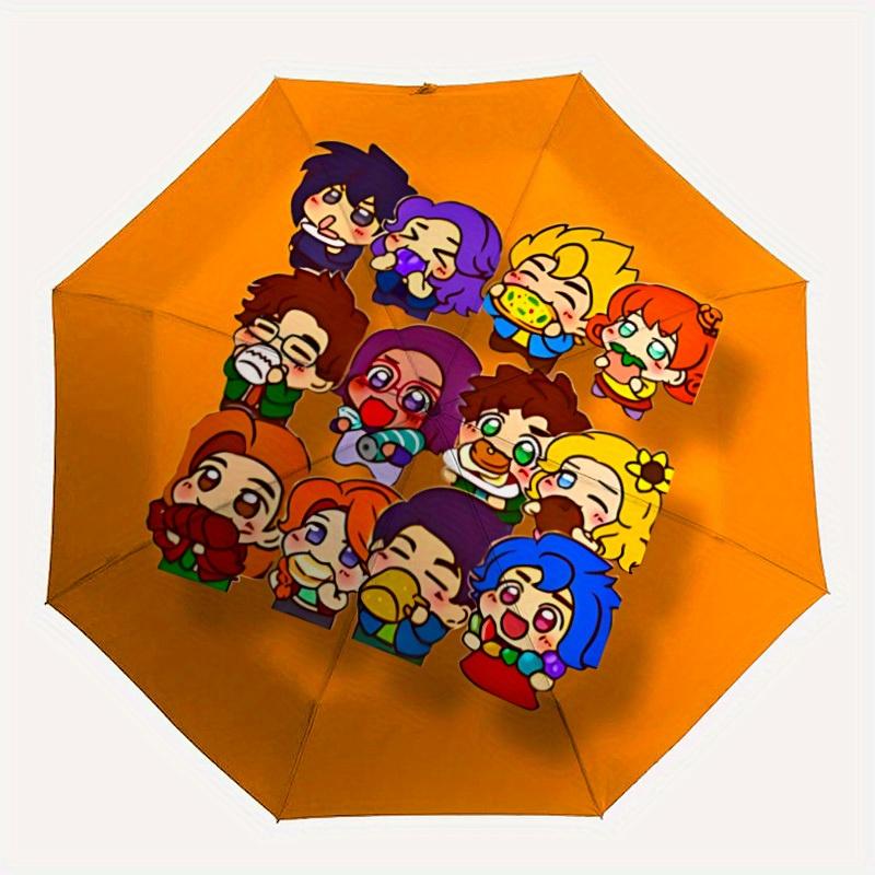 

Автоматична парасолька Stardew Valley з міцним залізним каркасом, портативна компактна дорожня парасолька для будь-якої пори року, для вечірок 0807031