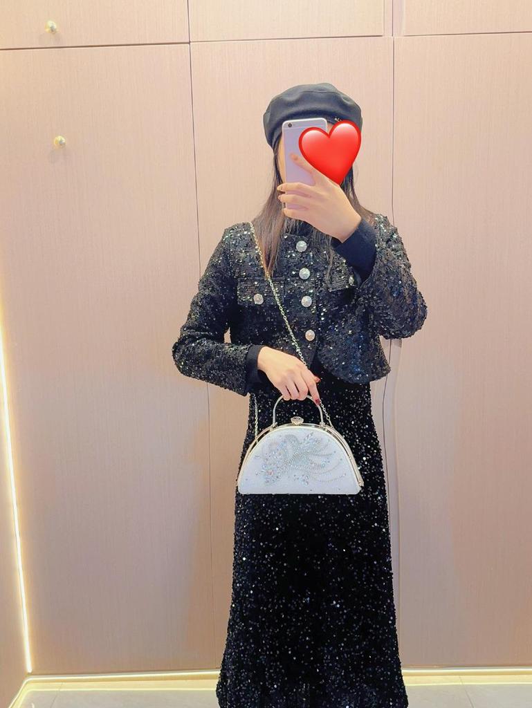 High-End Rhinestone Suitcase Handbag: Large Capacity Tote & Crossbody Evening Bag Set