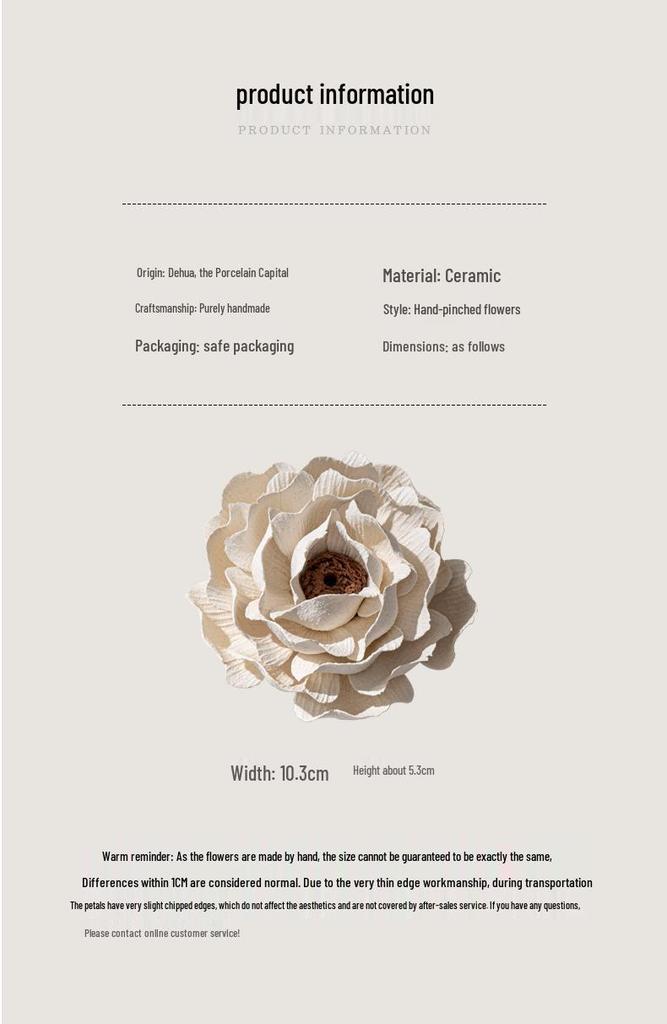 Xichun Hand-Pinched Ceramic Flower Incense Holder | Creative Home Decor Gift