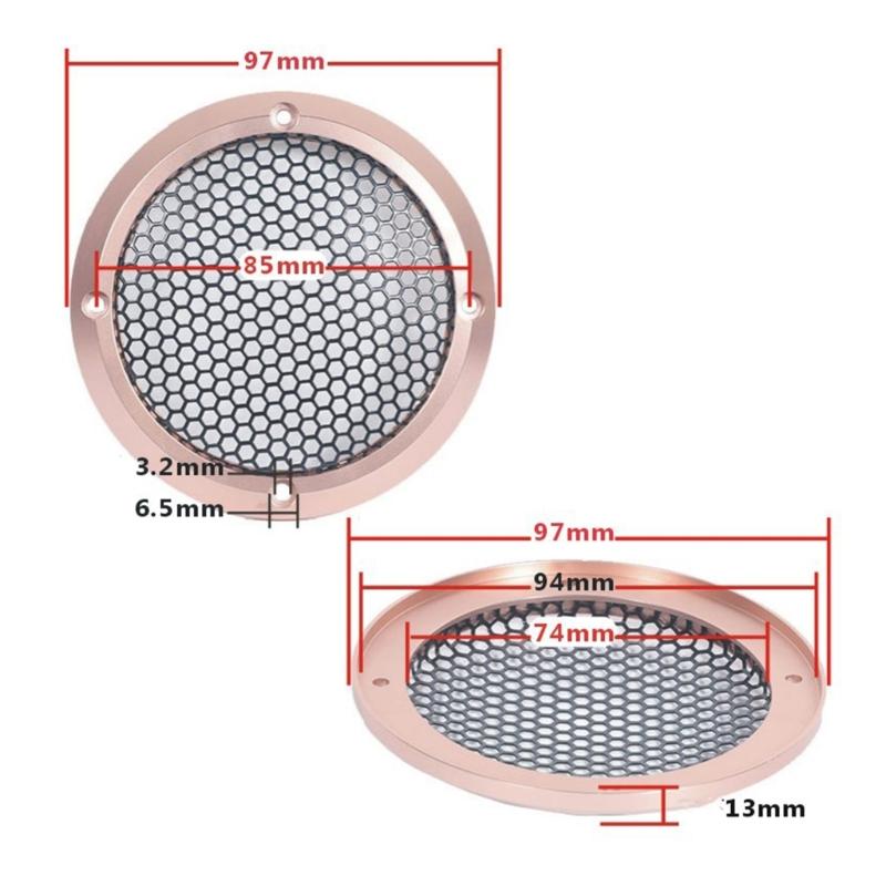Autolautsprecher-Gitterabdeckung Schutz Metallgitter Dekorative Kreise für Klangqualität Schützt das Soundsystem des Autos