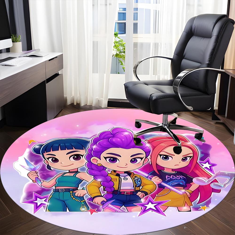 1pc HUntrix, K-pop Chair Carpet for Office Non-Slip, Soft & Comfortable, Carpet for Office, Gaming, Lightweight Round Floor Mat Yy251021037