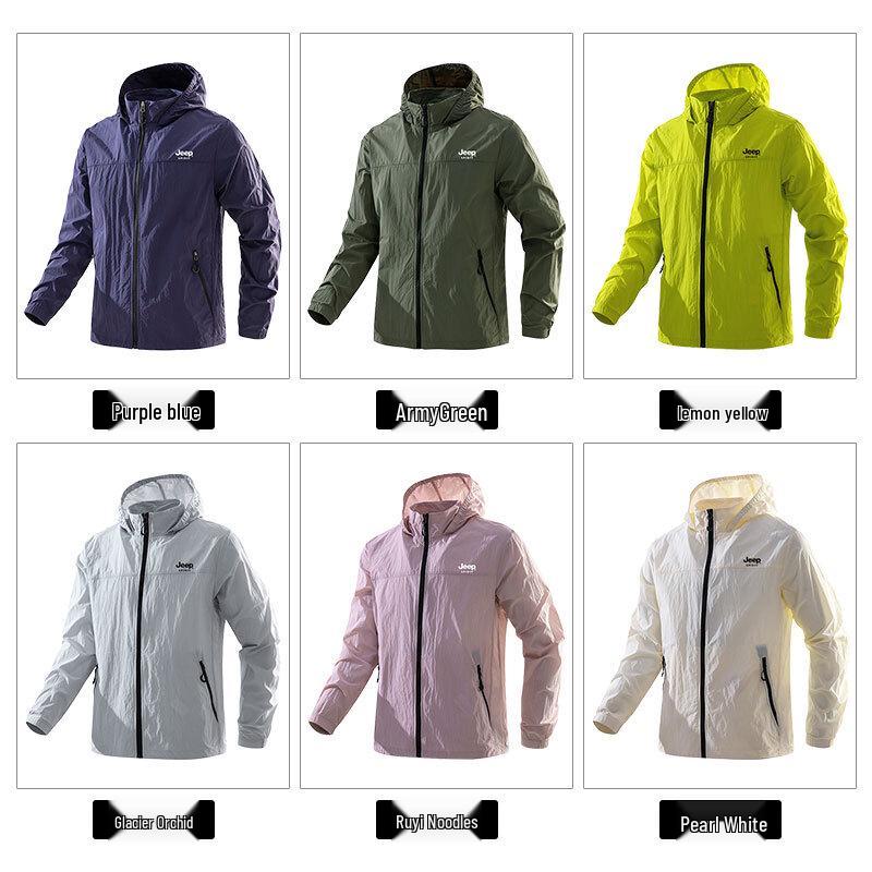 JEEP SPIRIT Unisex Summer Ice Silk Quick Dry UPF50+ Sun Protection Jacket