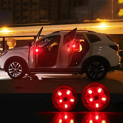 Luz de advertência LED magnética para porta de carro - Lâmpada de segurança anticolisão sem fio com opções de 4 cores (2 PCS)