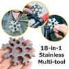 18 in 1 Stainless Steel Snowflake Multi-tool Screwdriver Wrench Spanner