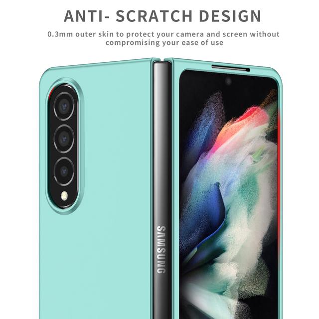 

Обычный жесткий чехол против пота для Samsung Galaxy Z Fold 4 5g Fold4 Fold3 Fold2 Fold 2 3, антидетонационная сумка для телефона Funda for Samsung Z fold 3 небесно-голубой