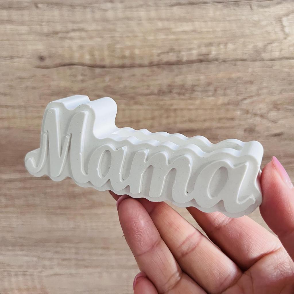 Mother's Day Concrete Vase Silicone Mold Letter Mama Flower Vase Gypsum Molds Ornaments Vase Business Card Holder Plaster Mould