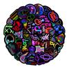 50 New Neon Doodle Stickers Car Mobile Phone Laptop Water Cup Decorative Stickers