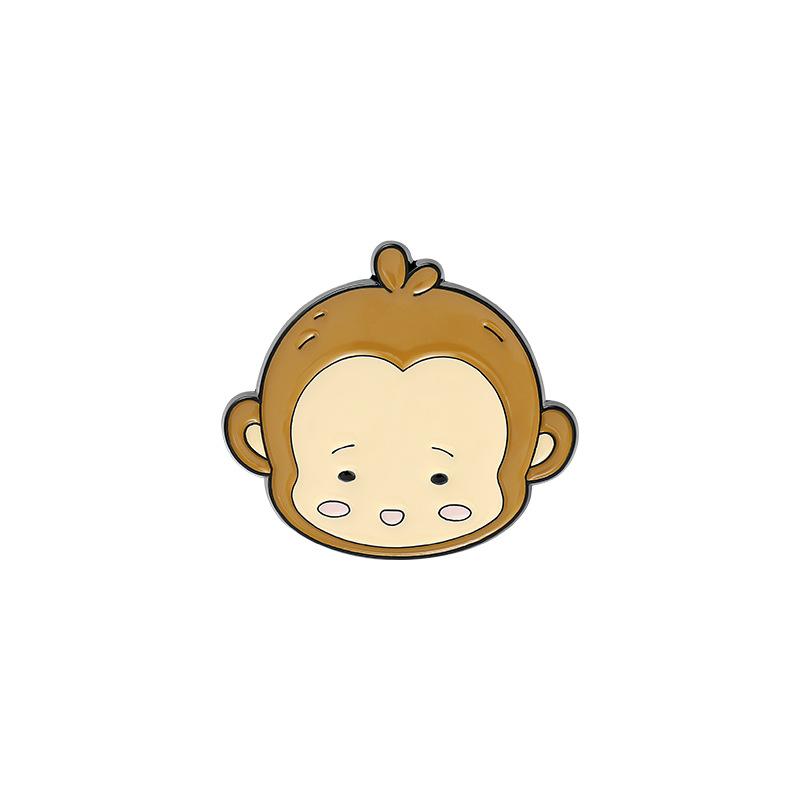 Little Monkey Woodpecker Mini Banana Shape Enamel Lapel Pin Cartoon Metal Brooch Jewelry For Women Men Hat Backpack Bags Badge P