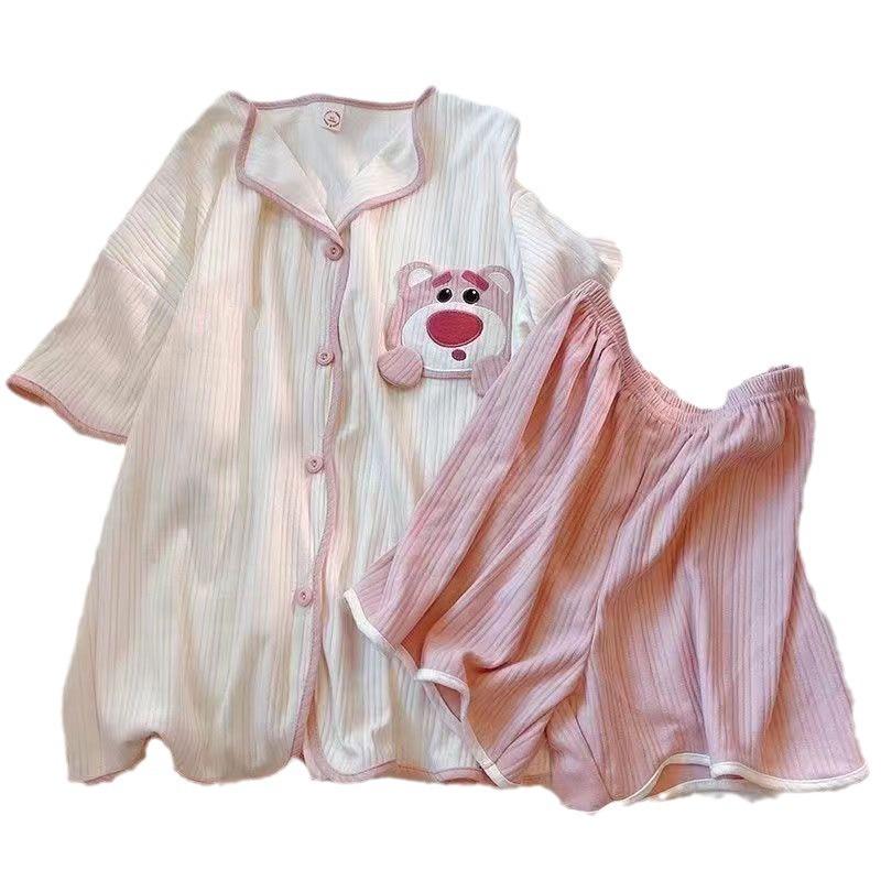 Cute Pajamas for Women in Summer 2024 New Short-sleeved Cartoon Summer
