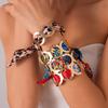 Fabric Silk Scarf Winding Hollow Round Open Bracelet Retro Bracelet