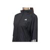 Adidas Wind.Rdy Hyperglam Striped Logo Print Long Sleeve Hooded Jacket Women Outerwear Black IS8036