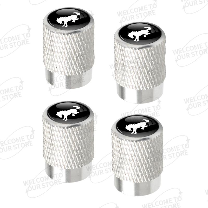 Aluminum For Ford Bronco Logo ST Line Focus Fiesta EcoBoost Hybrid 4pcs Car Decor Wheel Tire Valve Caps Stem Cover Accessories