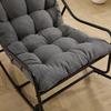 Outdoor Rocking Chair, Comfy Cushion, with Soft Thick Cushion,for Living Room, Bedroom, Reading Room, Black Frame with Grey Cushion