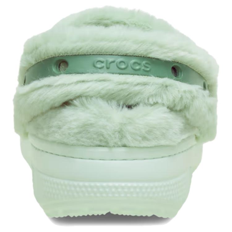 Crocs Comfortable Simple Fashion Versatile Fuzzy Anti-Slip Closed-Toe Slippers Unisex Slippers Green 211116-3VS