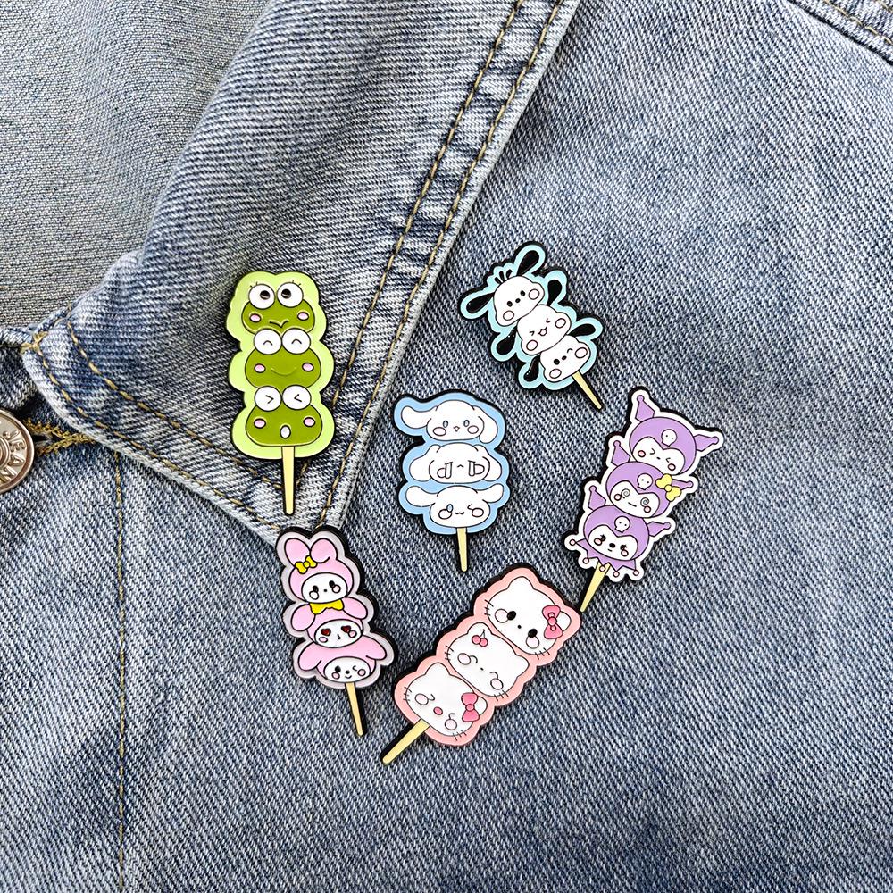 Cartoon Sanrio Tanghulu Brooch: Cute Cinnamoroll & Kuromi Badge