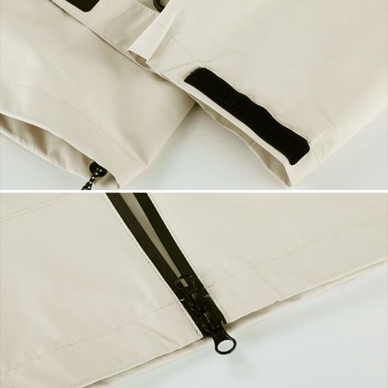 Men Women Windbreaker Waterproof Stand-up Collar Hooded Jacket Outdoor Coat with Zipper Pockets for Hiking Climbing Sports