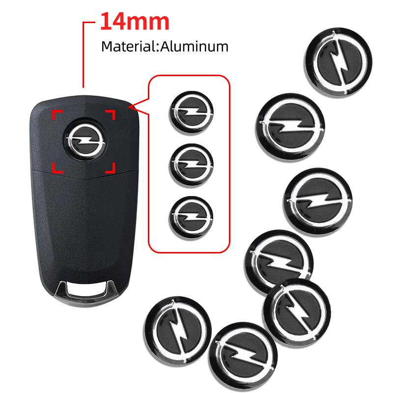 2/5/10Pcs 14mm Car Remote Key Aluminum Logo Sticker For Opel Meriva Corsa Astra Vivaro Signum Insignia Mokka Adam Combo Junior FG8