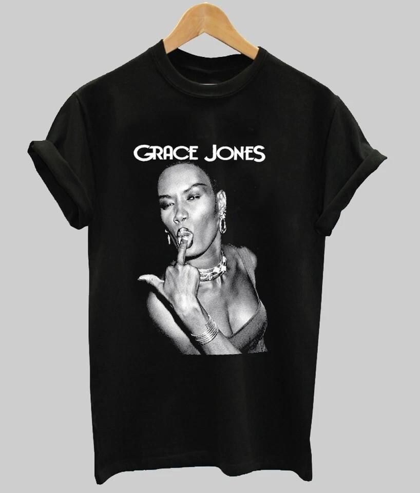 

Grace Jones Black Cotton Unisex All Size T-shirt Gift For Family Unisex T-Shirt L