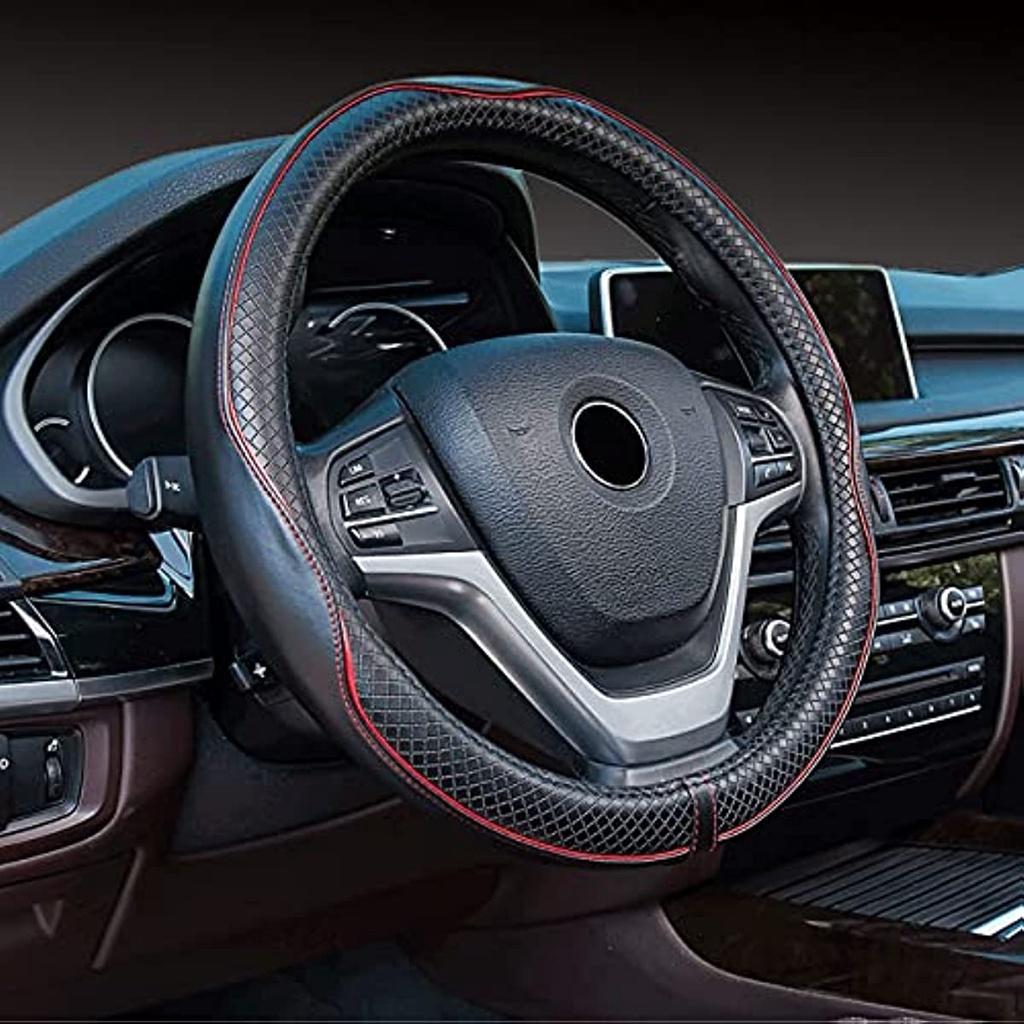 Couvre-volant automatique universel Couvre-volant robuste en cuir véritable 38 cm / 15 pouces Couvre-volant antidérapant Couvre-volant Pr