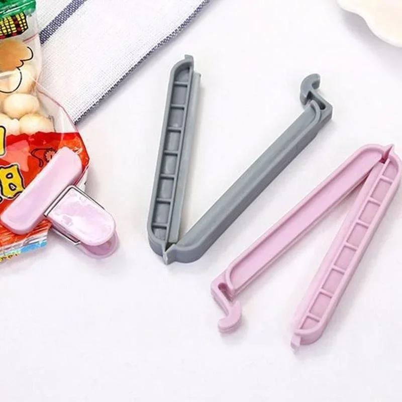 12pcs Food Bag Sealing Artifact Sealing Clip Long Snack Clip Kitchen Food Bag Preservation Sealing Machine Kitchen Accessories