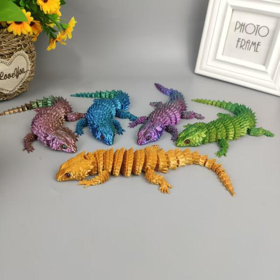 3D Lizard Simulation Model Action Toy Desktop Decor Realistic Looking Vibrant Color Animal Theme Lizard Fidget Toy Photography Prop