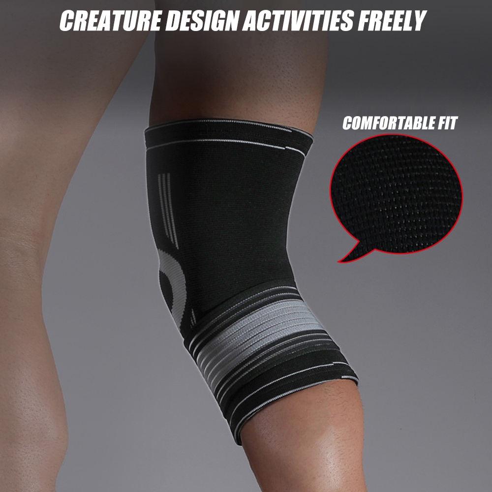 1 Pezzo Maniche a Compressione Sportive per Ginocchia con Cinghia Ginocchiera di Supporto per Corsa Jogging Pallacanestro Artrite Sollievo dal Dolore Articolare