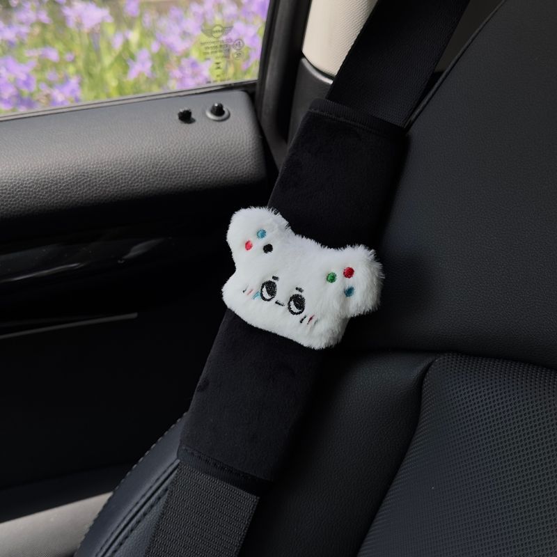 Colorful Bear Car Seatbelt Shoulder Pads, Cute Car Decoration Shoulder Pads, In-Car Couple Decorations