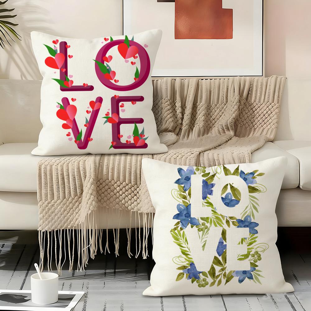 Creative Love Pattern Pillow Case Pillowcase, Double-sided Printed, Sofa Cushion, Bedroom Headboard Pillow